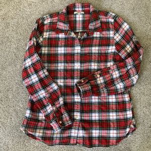 Madewell Christmas Holiday Flannel Button Up Shirt, Size XL